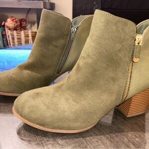 Style & Co. Olive Ankle Boots with Wooden Block Heel